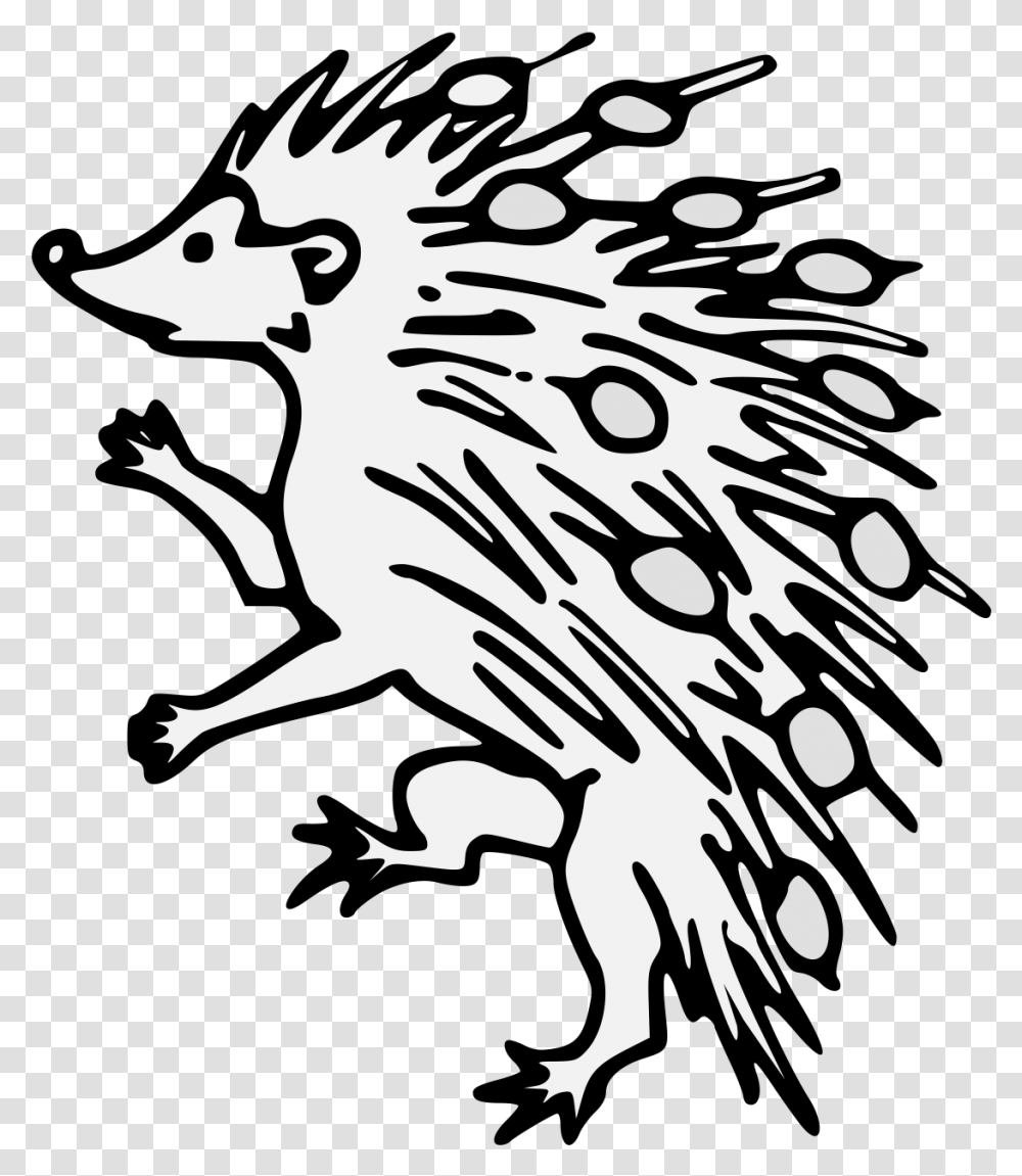 Hedgehog Traceable Heraldic Art Illustration, Animal, Stencil, Poster, Advertisement Transparent Png