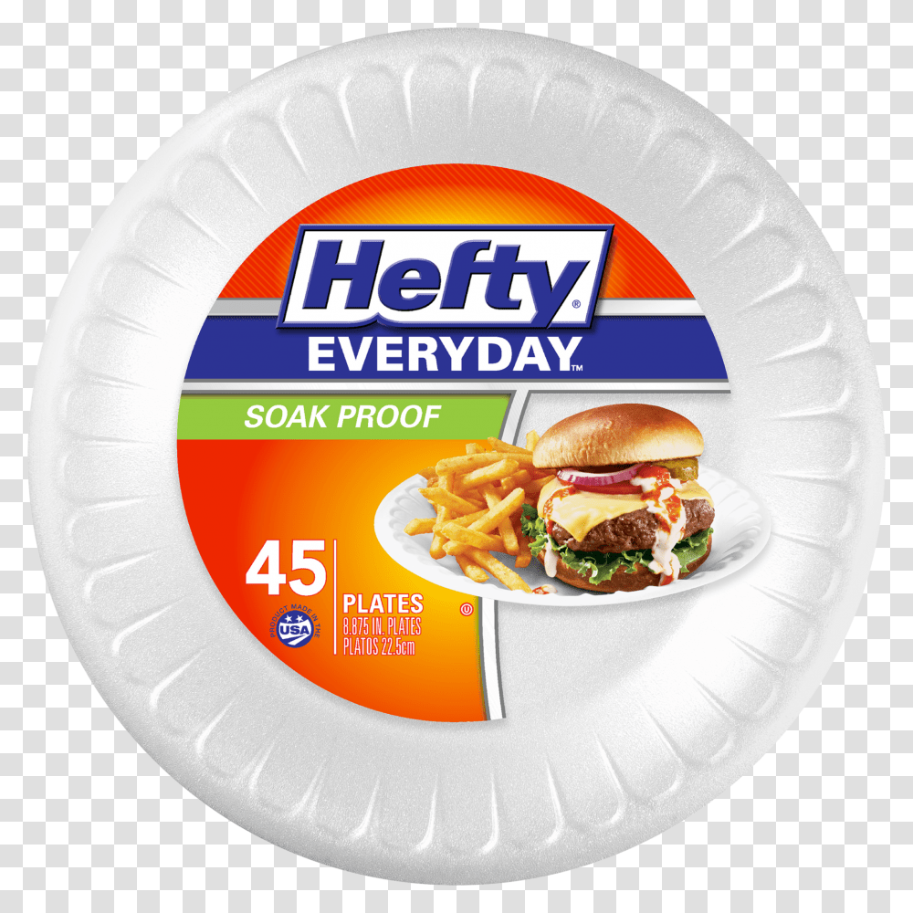 Hefty Foam Plates, Burger, Food, Ketchup, Advertisement Transparent Png