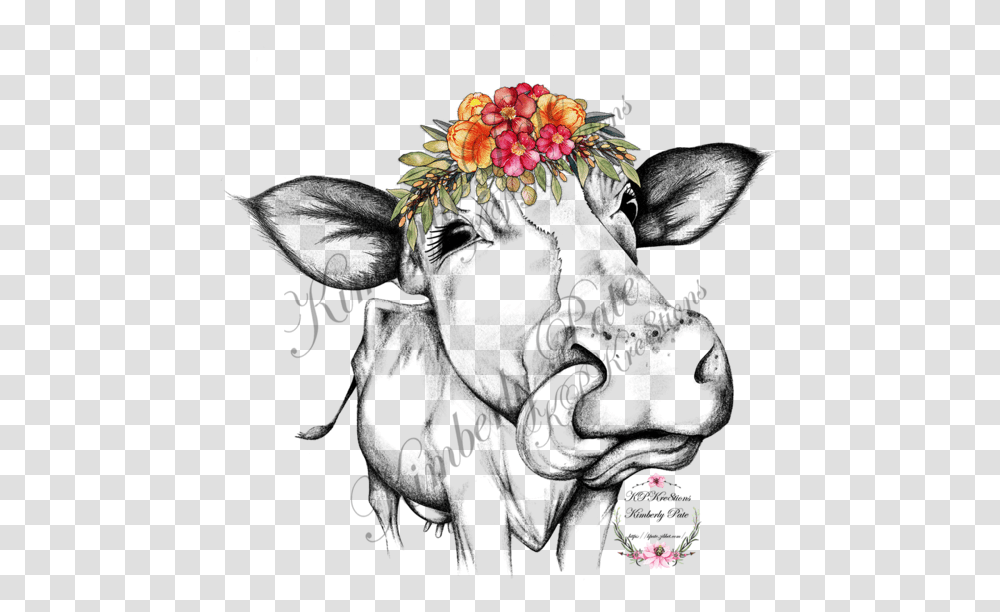 Heifer With Colorful Flowers Crown Not My Pasture Not My Bs Svg, Plant, Tree, Conifer, Annonaceae Transparent Png