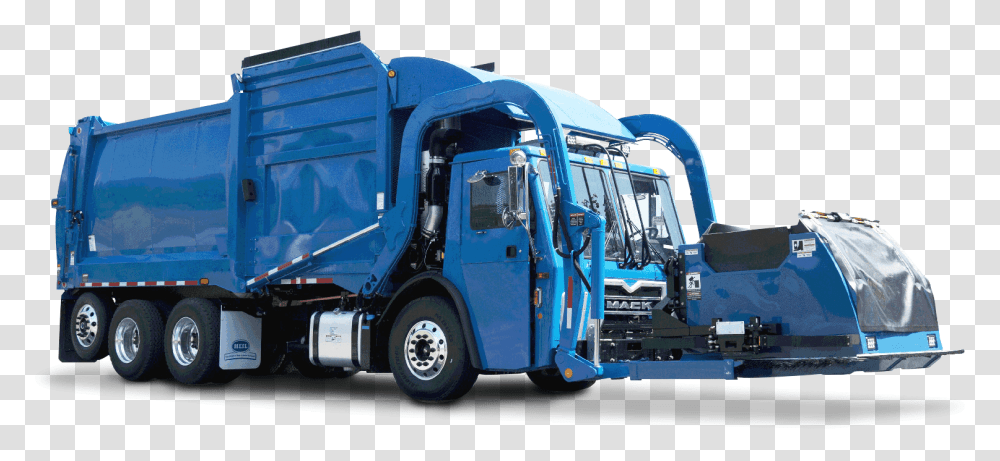 Heil Automated Front Load Garbage Truck Garbage Truck, Vehicle, Transportation, Trailer Truck, Machine Transparent Png