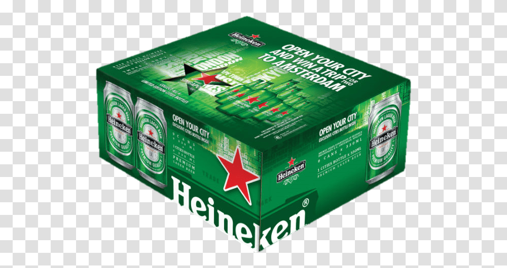 Heineken 24 Cans, Box, Gum, Carton, Cardboard Transparent Png