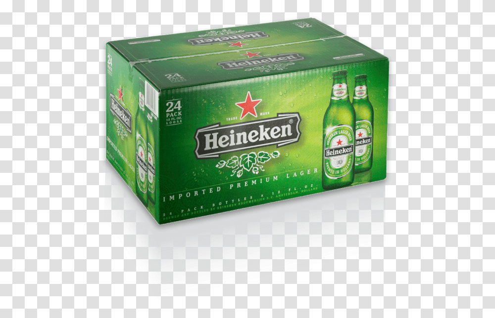 Heineken 24 Pack 8.5 Oz, Box, Bottle, Beverage, Drink Transparent Png