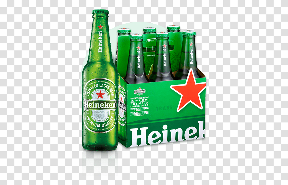 Heineken 6 Bottle Pack Heineken 6 Pack, Beer, Alcohol, Beverage, Drink Transparent Png