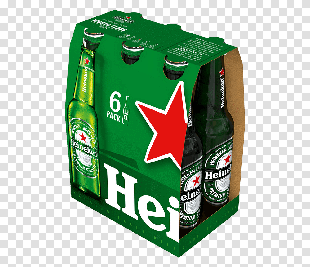 Heineken 6 Pack, Beer, Alcohol, Beverage, Drink Transparent Png