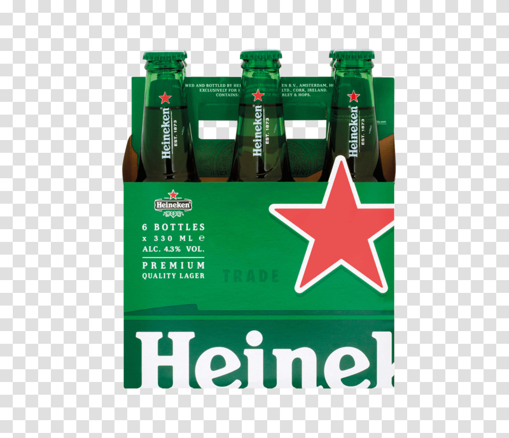 Heineken Bottle Pack, Star Symbol, Alcohol, Beverage, Drink Transparent Png