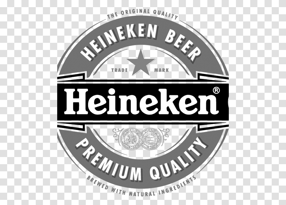 Heineken Logo Scroll 2 Heineken Logo Black And White, Label, Sticker Transparent Png
