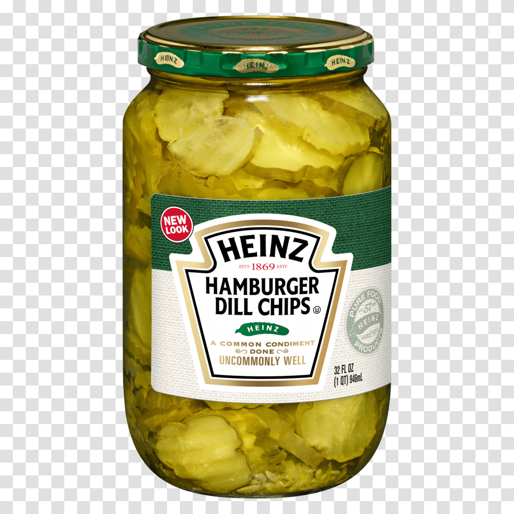 Heinz Hamburger Dill Pickle Chips Fl Oz Jar, Ketchup, Food, Relish Transparent Png