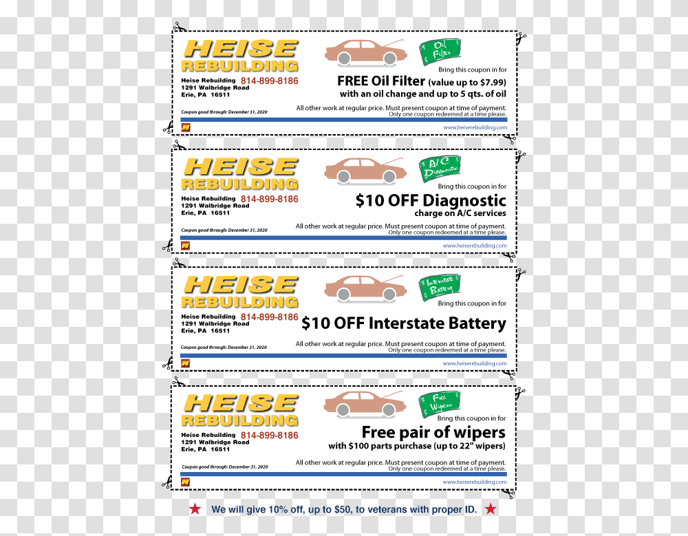 Heise Rebuilding Coupons Car On Lift, Text, Advertisement, Poster, Flyer Transparent Png