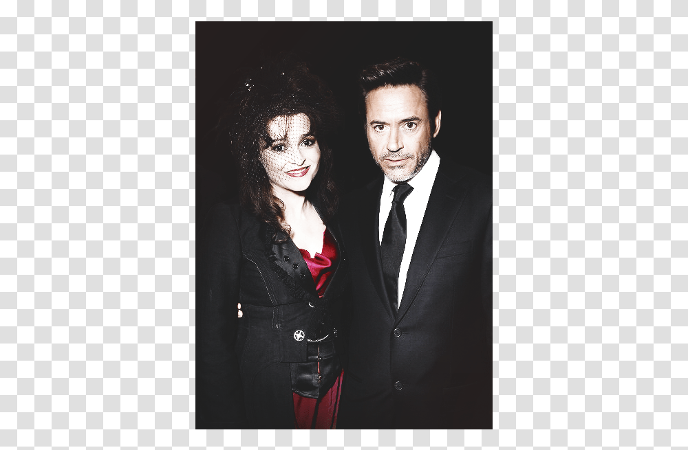 Helena Bonham Carter And Robert Downey Jr Image Tuxedo, Tie, Accessories, Accessory, Person Transparent Png