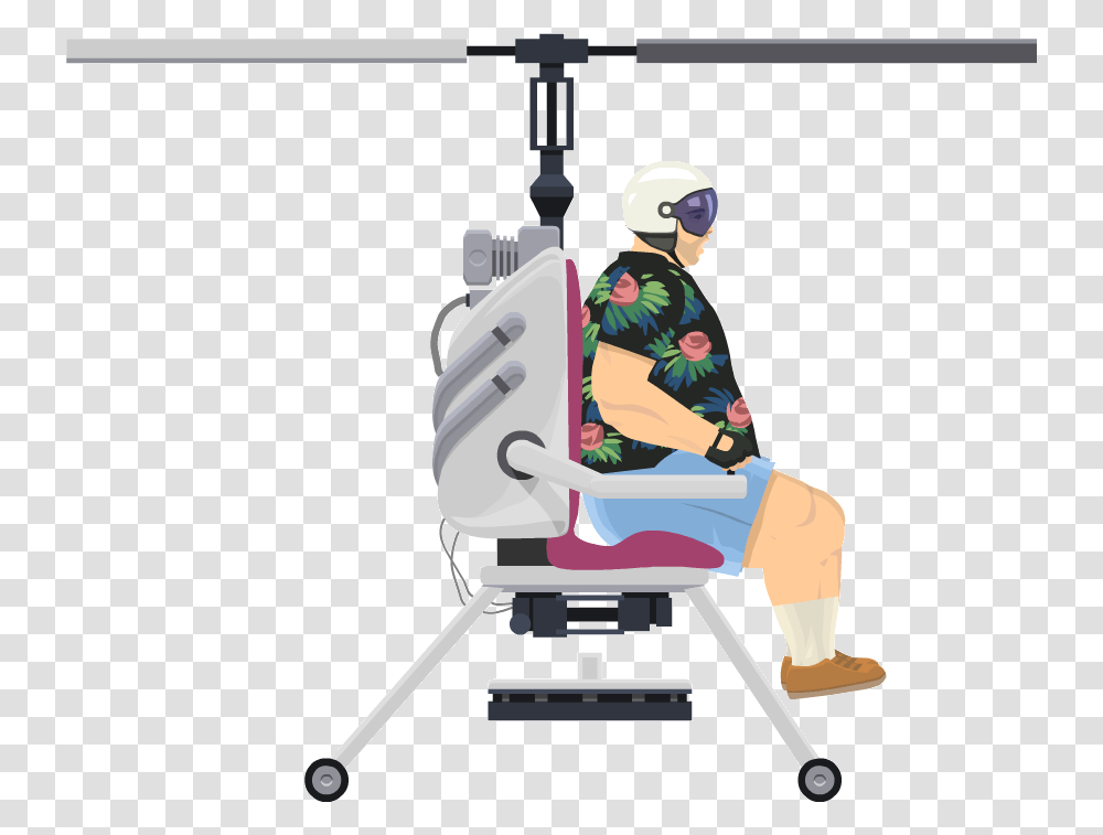 Helicopter Man Happy Wheels Lawnmower Man, Chair, Furniture, Helmet Transparent Png