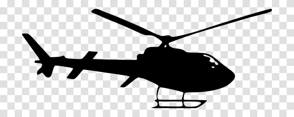 Helicopter Side View Silhouette, Aircraft, Vehicle, Transportation, Gun Transparent Png