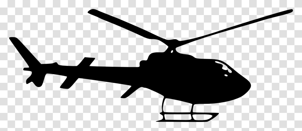 Helicopter Silhouette, Aircraft, Vehicle, Transportation, Gun Transparent Png