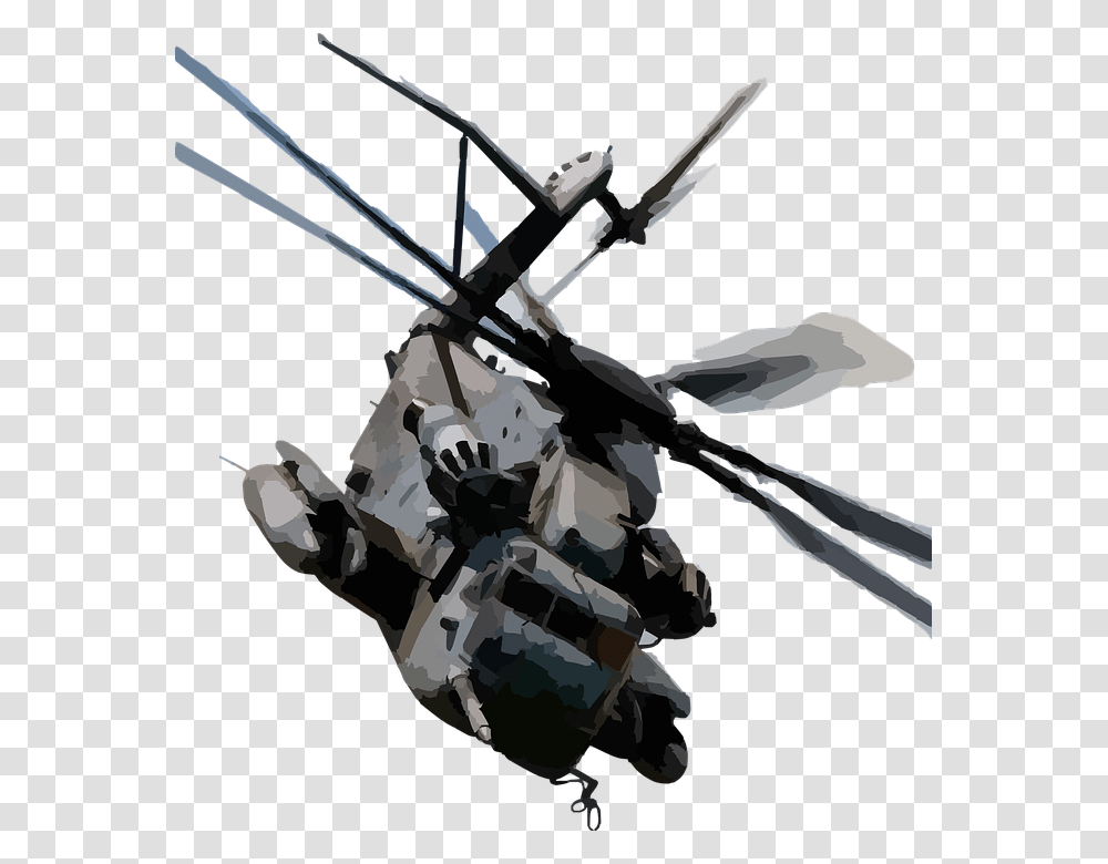 Helicopter, Weapon, Bow, Vehicle, Transportation Transparent Png
