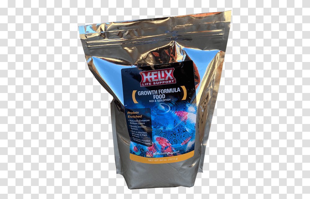 Helix Growth Formula Koi And Goldfish Food Bag, Box, Label, Text, Water Transparent Png