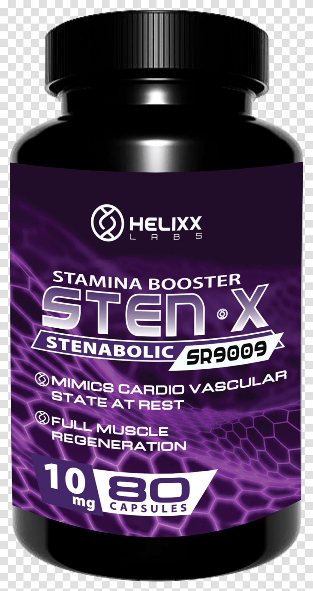 Helixx Labs Stenabolic Sr9009 Sten X Grape, Bottle, Cosmetics, Label Transparent Png