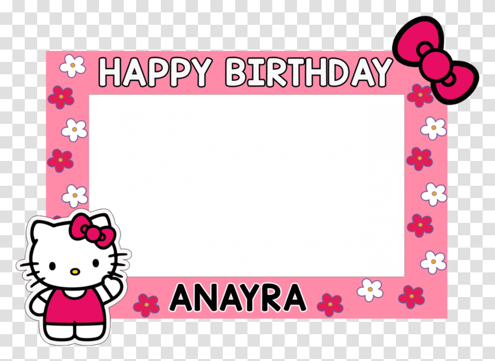 Hello Kitty Birthday Photo Frame, Label, Alphabet, Paper Transparent Png