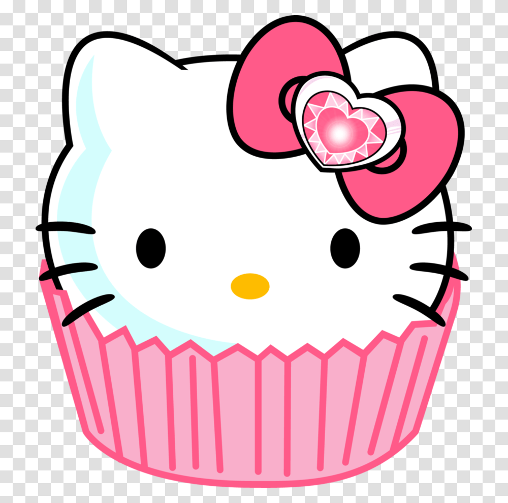 Hello Kitty Border Clip Art Hello Kitty Cupcake, Cream, Dessert, Food, Creme Transparent Png