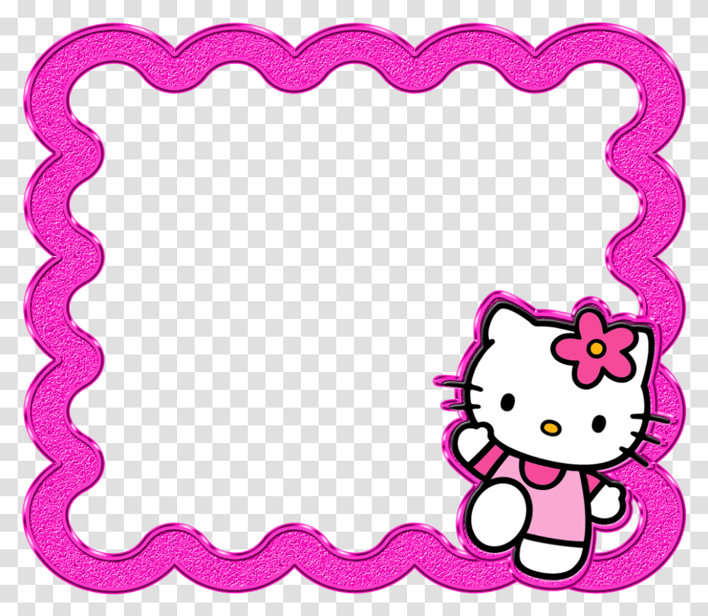 Hello Kitty Border Frame, Rug, Purple, Cat, Pet Transparent Png