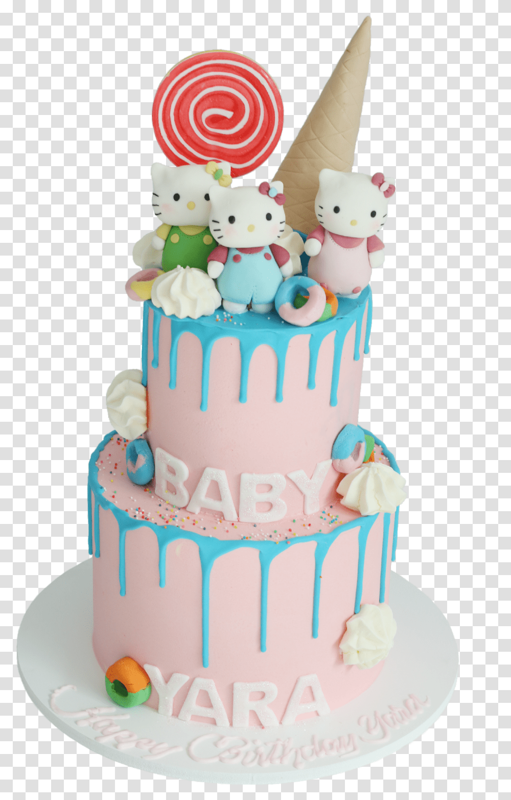 Hello Kitty Cake, Dessert, Food, Birthday Cake Transparent Png