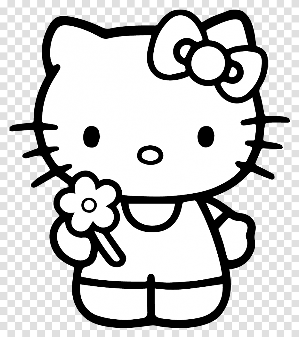 Hello Kitty Clipart Black And White, Stencil, Rattle Transparent Png