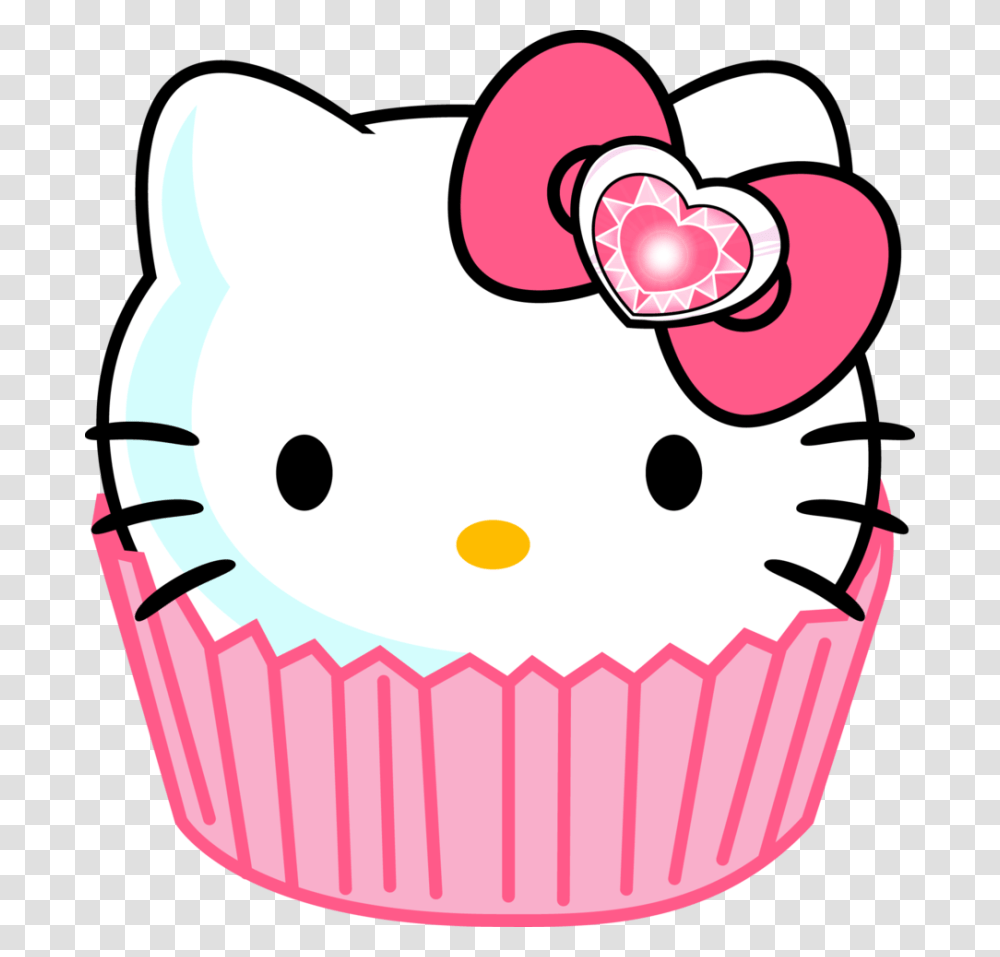 Hello Kitty Clipart, Cupcake, Cream, Dessert, Food Transparent Png