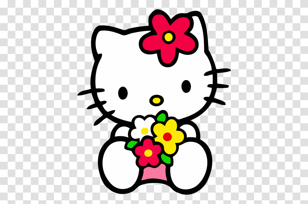 Hello Kitty Clipart With Flower In Pixels, Cat, Pet, Mammal Transparent Png