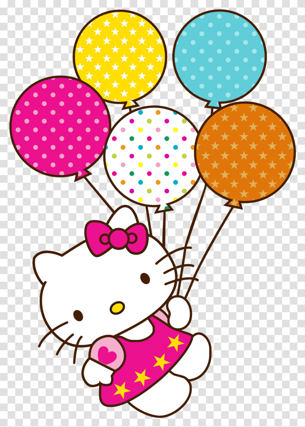 Hello Kitty Happy Birthday Balloons Birthday Hello Kitty, Texture, Lamp, Polka Dot Transparent Png