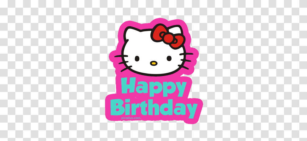 Hello Kitty Happy Birthday Clipart Collection, Label, Advertisement, Poster Transparent Png