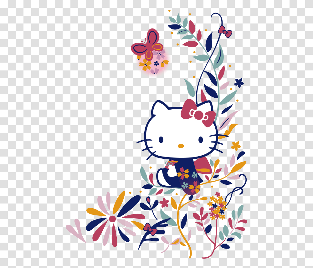 Hello Kitty Images, Floral Design, Pattern Transparent Png