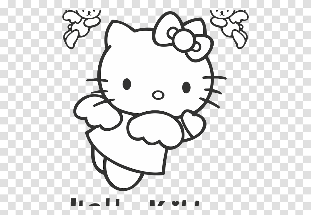 Hello Kitty Logo Vector Format Hello Kitty Clipart Black And White, Stencil, Floral Design, Pattern Transparent Png