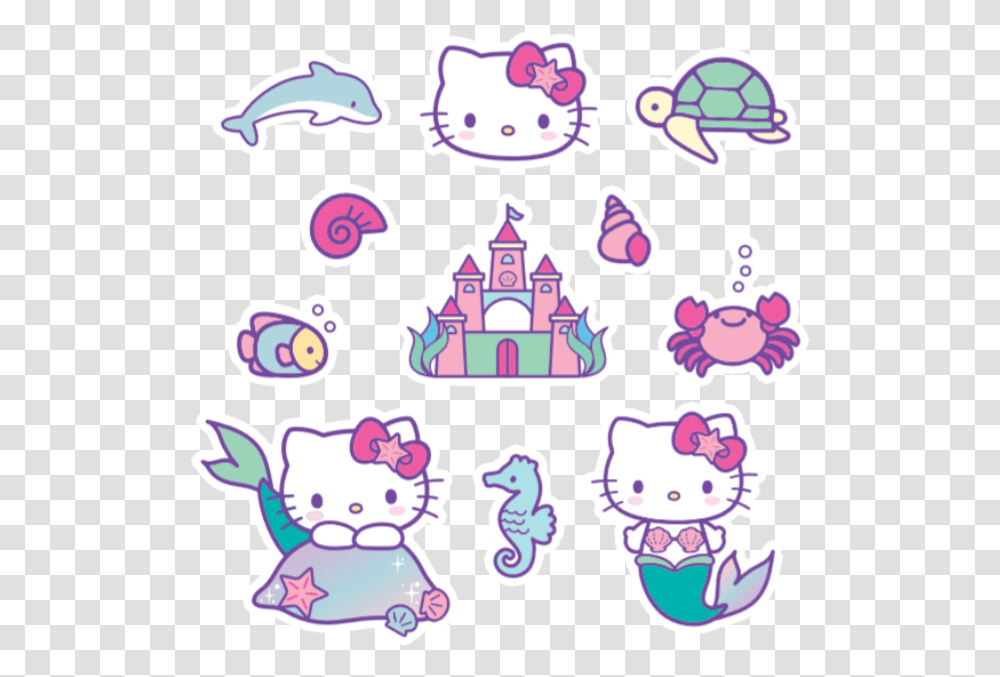 Hello Kitty Mermaid Stickers Hello Kitty Mermaid, Label, Doodle, Drawing Transparent Png