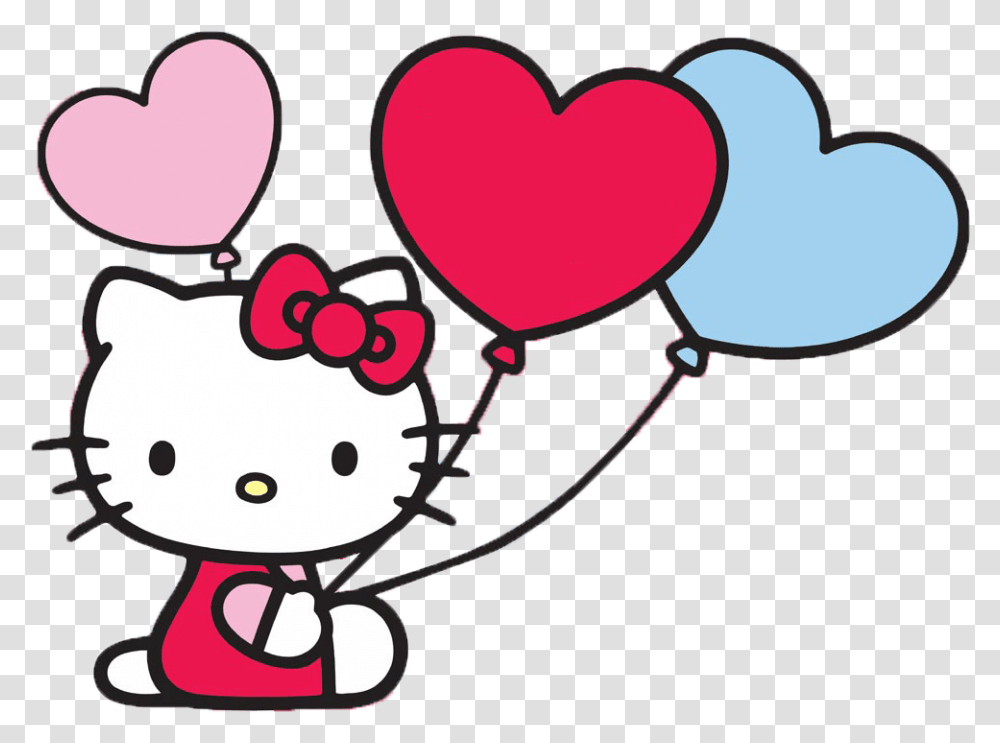Hello Kitty With Balloons Hello Kitty Vector, Heart, Scissors, Blade, Weapon Transparent Png