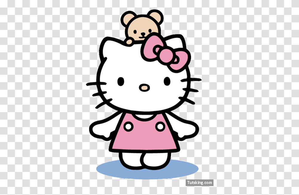 Hello Kitty With Teddy Bear Clip Art Free Download Hello Kitty With Bear, Label, Text, Toy, Advertisement Transparent Png