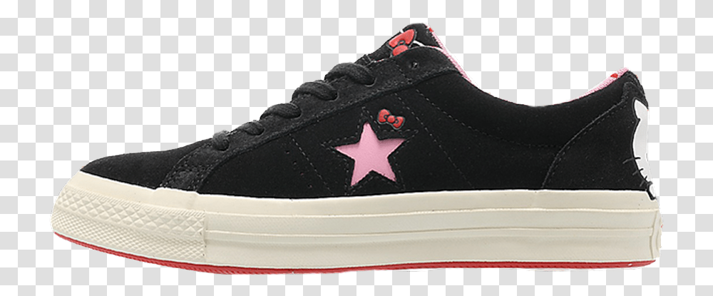 Hello Kitty X Converse One Star Black Converse One Star Hello Kitty Uk, Shoe, Footwear, Clothing, Apparel Transparent Png