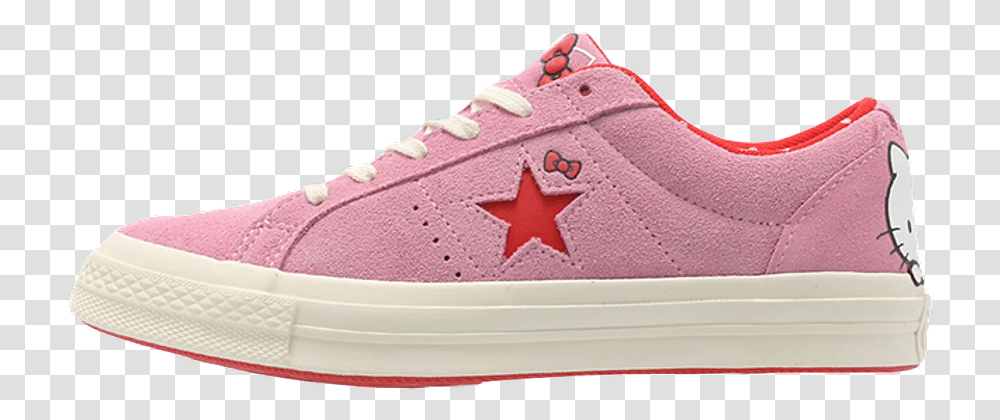 Hello Kitty X Converse One Star Pink Cdg Hello Kitty Converse, Shoe, Footwear, Clothing, Apparel Transparent Png