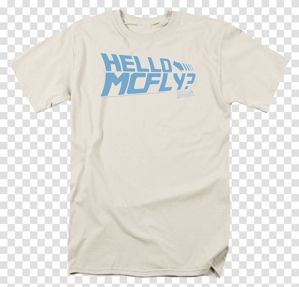 Hello Mcfly Back To The Future T Shirt Active Shirt, Apparel, T-Shirt, Person Transparent Png