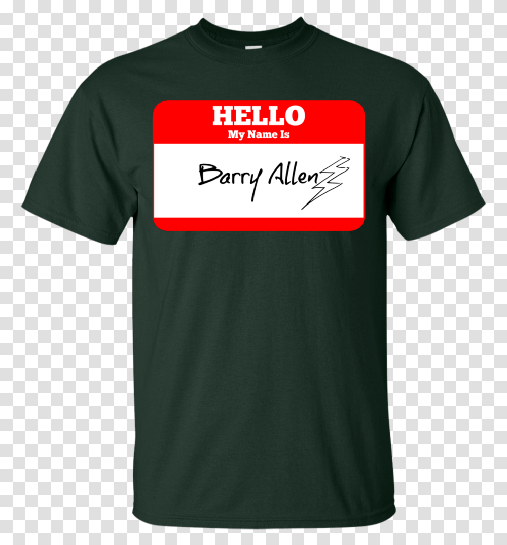 Hello My Name Is Barry Allen Sticker The Flash Lightning, Apparel, T-Shirt, Person Transparent Png