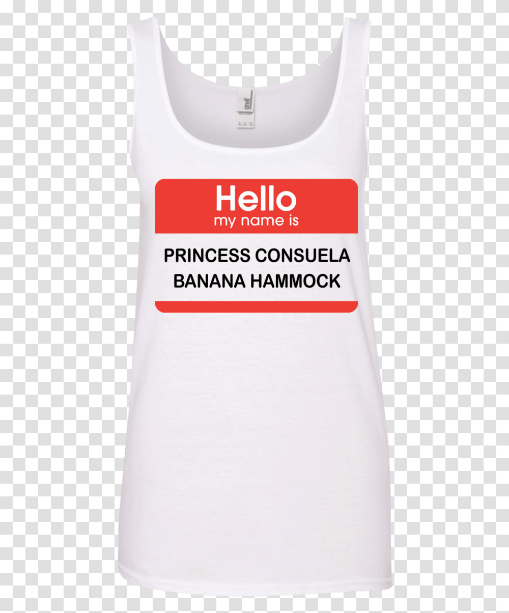 Hello My Name Is Princess Consuela Banana Hammock T Shirt Active Tank, First Aid, Label Transparent Png