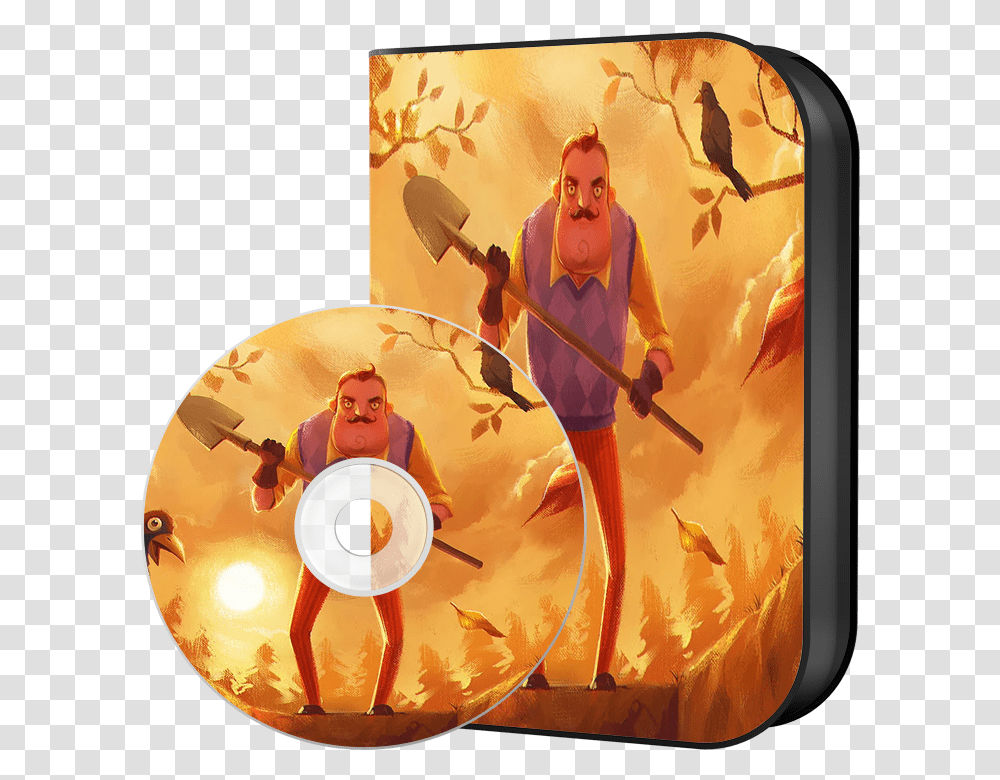Hello Neighbor Art Style, Person, Human, Disk, Dvd Transparent Png