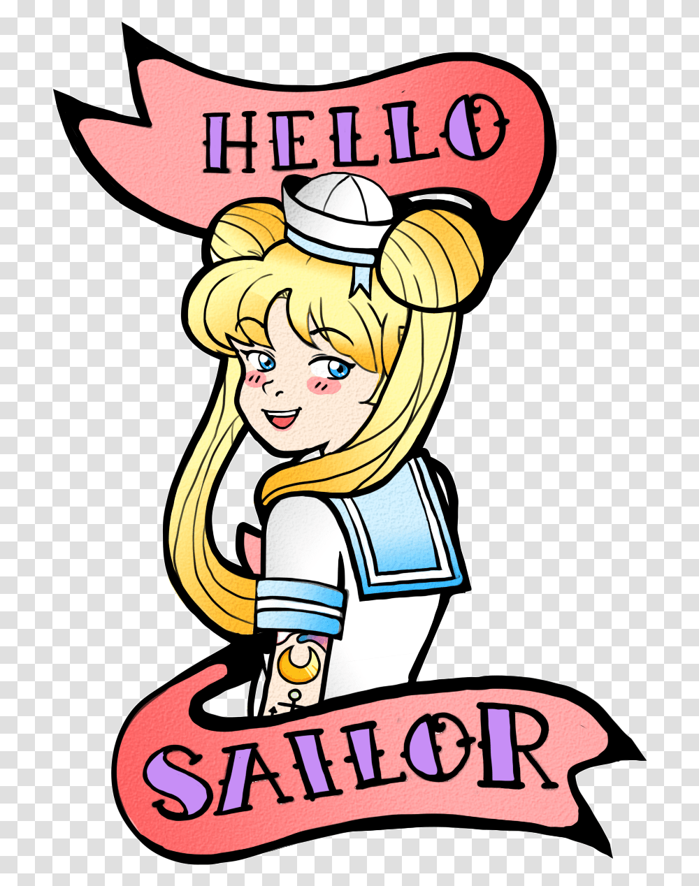 Hello Sailor Tattoo Sailor Tattoo, Poster, Advertisement, Book, Comics Transparent Png