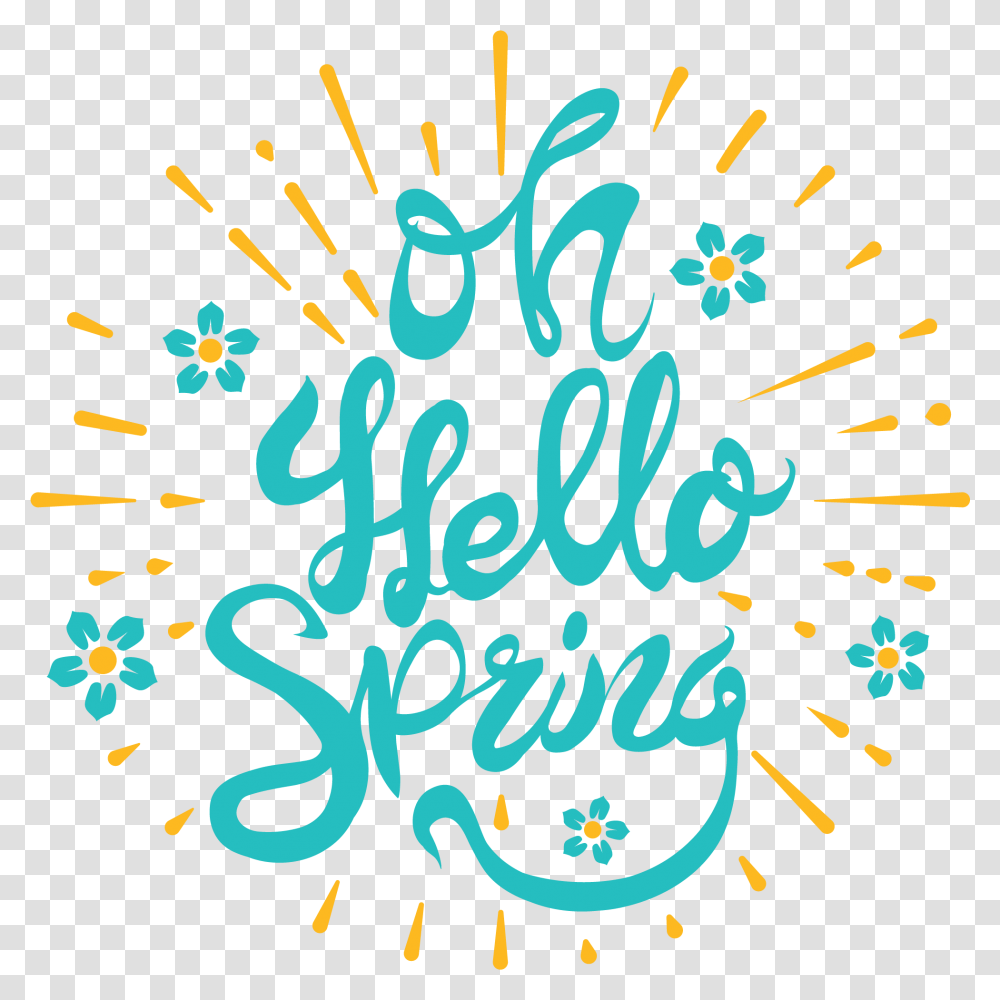 Hello Spring Calligraphy, Handwriting Transparent Png