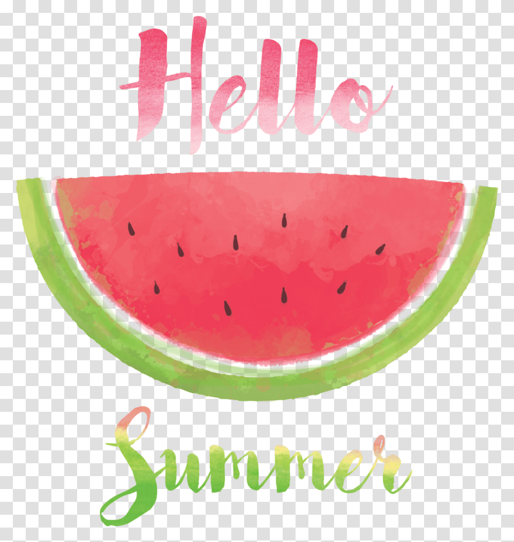 Hello Summer Clipart Watermelon, Plant, Fruit, Food, Birthday Cake Transparent Png