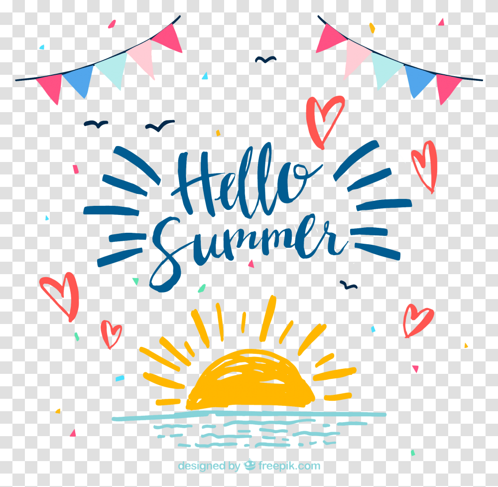 Hello Summer Image Vector Hello Summer 2018, Poster, Advertisement, Flyer, Paper Transparent Png