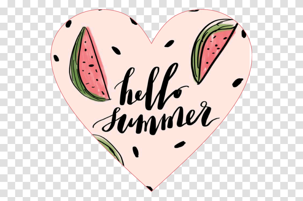 Hello Summer Sticker Challenge, Heart, Plectrum, Food Transparent Png