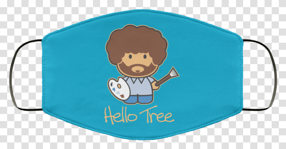 Hello Tree Bob Ross Face Mask Scooby Doo Mouth Face Mask, Frisbee, Toy, Bib Transparent Png