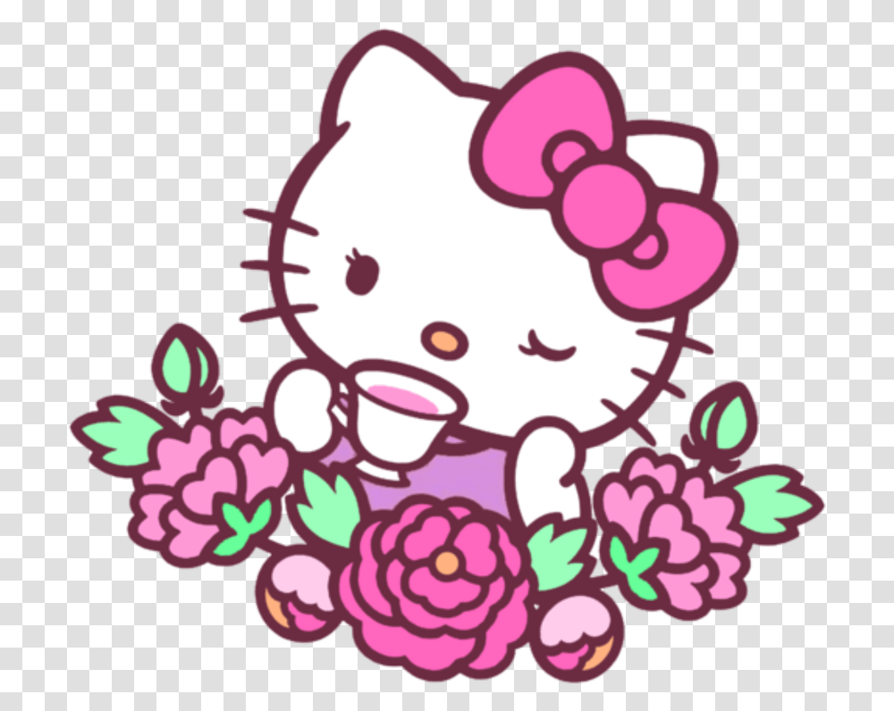 Hellokitty Hello Kitty Sanrio Hello Kitty Flowers Clipart, Doodle, Drawing, Pattern Transparent Png