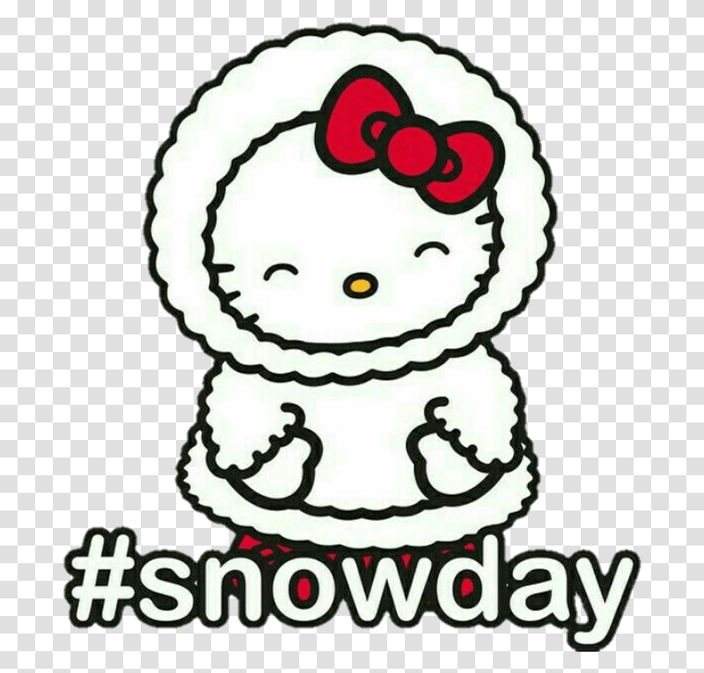 Hellokitty Kawaii Kitty Winter Invierno Snowday Snow Hello Kitty Winter, Nature, Outdoors, Snowman, Birthday Cake Transparent Png