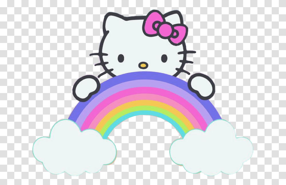 Hellokitty Sanrio Hellokittyunicorn Rainbow Kitty, Nature, Drawing Transparent Png