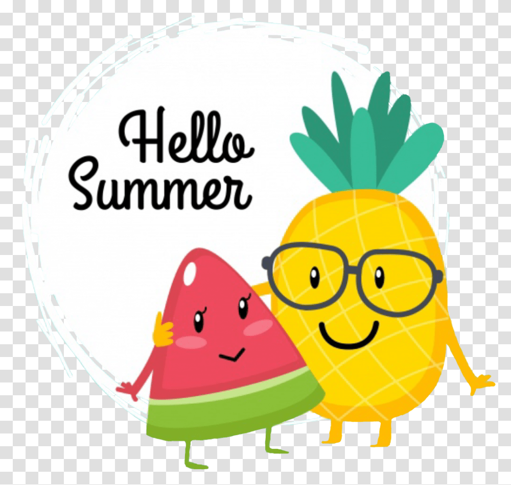 Hellosummer Summer Watermelon Pineapple Friends Buddies, Plant, Fruit, Food Transparent Png
