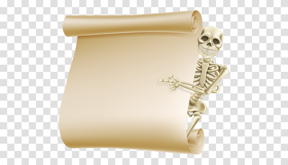 Hellouin Skelet Chistij List Svitok Skeleton Scroll Halloween Transparent Png